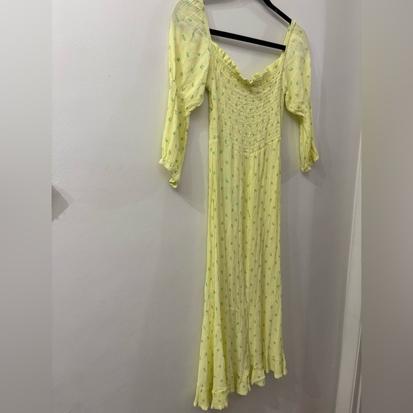 Faithfull the Brand Lemon Floral Smocked Dress - medium - 3/4 sleeve - Picture 8 of 8